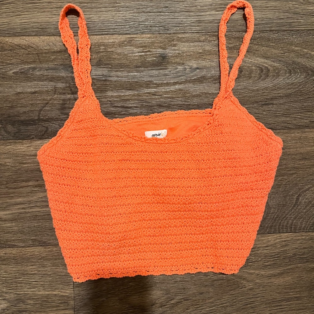Aerie Vibrant Orange Knit Crop Top